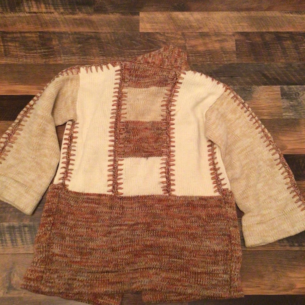 Vintage 70’s Patchwork Colorblock Hangs Open Sweater - Picture 8 of 8